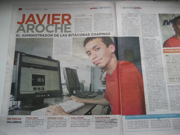 Primera página de la entrevista