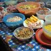 Alistando los ingredientes del fiambre