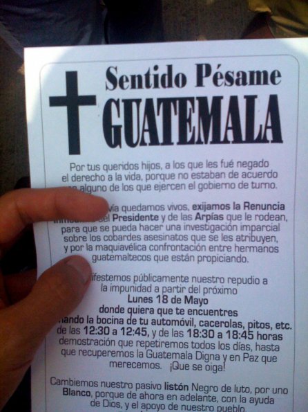'Sentido pÃ©same, Guatemala'