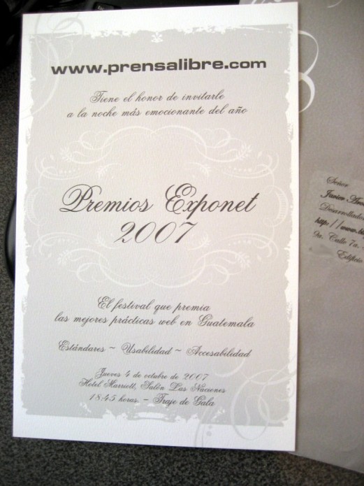Detalle interior de la invitación Detalle interior de la invitación