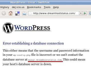 Error en Dreamhost Status