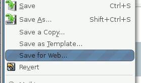 Gimp - Save for Web plugin