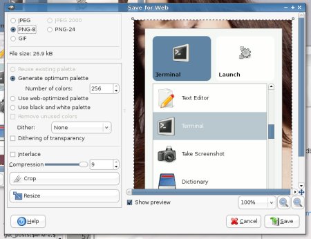 Gimp - Save for Web plugin - Opimizando imagenes