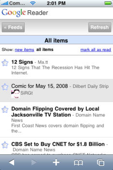 Google Reader para el iPhone