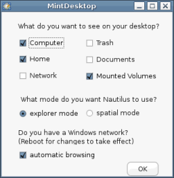 Linux Mint - mintDesktop