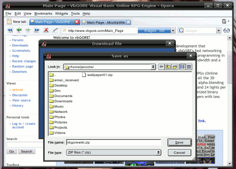 Opera y su dialogo a lo Windows 3.1