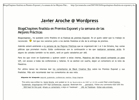 Versión imprimible de un post