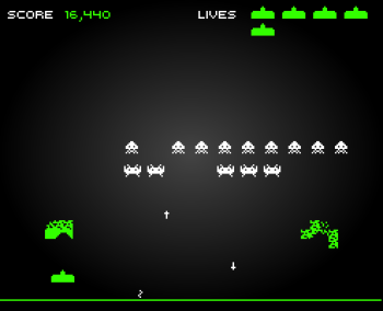 versión flash de space invaders