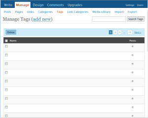 Administrador de tags - WordPress 2.5