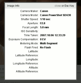 Zenphoto - Image EXIF